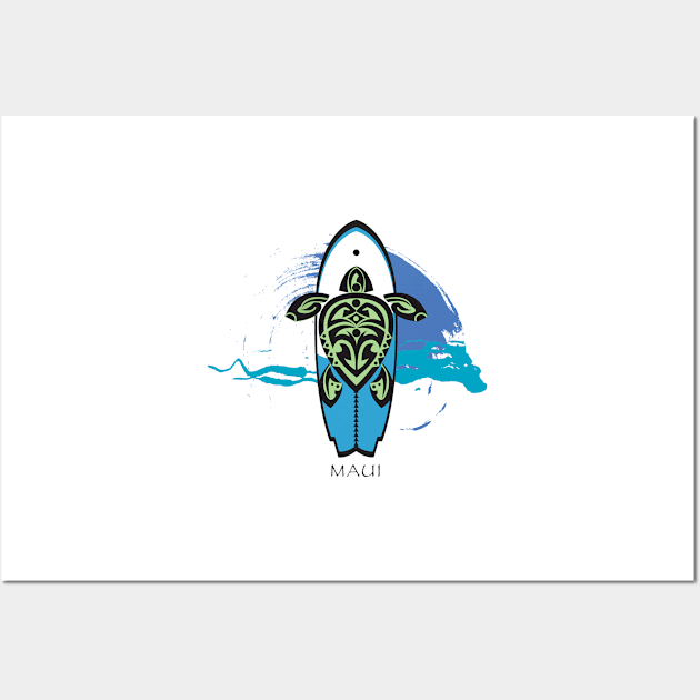 Tribal Turtle Tattoo Surf's Up / Maui Wall Art by srwdesign